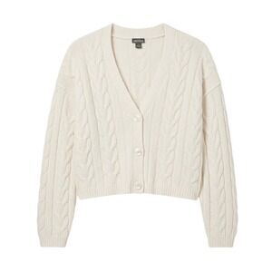 AS-Is Wild Fable Cream Cable Knit Button-Front Cardigan